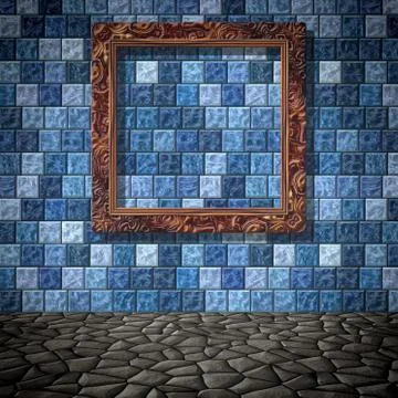 Empty room with picture generated texture Stock Illustration