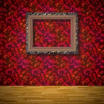 Empty room with picture generated texture.. Stock Illustration