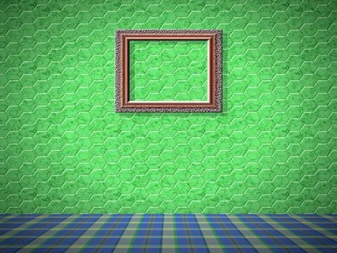Empty room with picture generated texture Stock Illustration