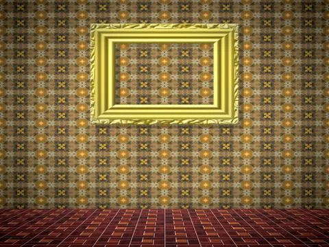 Empty room with picture generated texture Stock Illustration