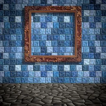 Empty room with picture generated texture Stock Illustration