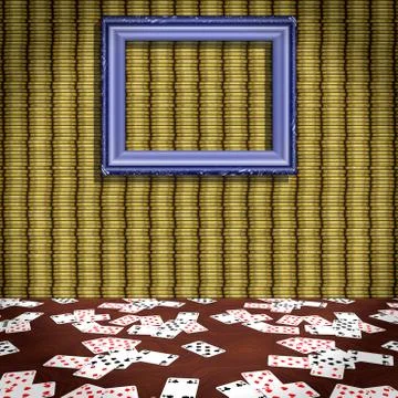 Empty room with picture generated texture.. Stock Illustration