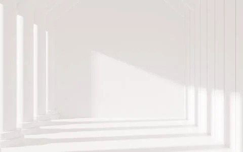 Empty room with pillars, 3d rendering. Stock Illustration