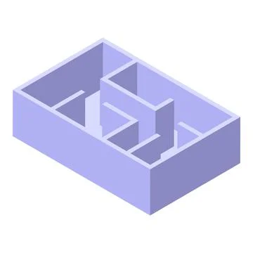 Empty room plan with walls representing a complex maze Ilustración de archivo