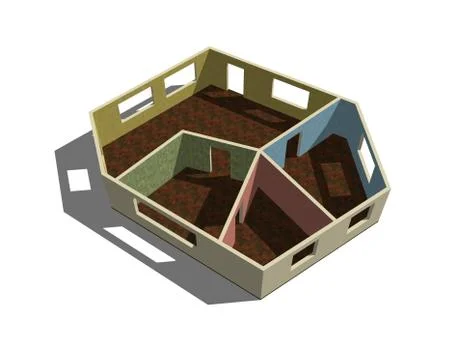 Empty room plan.Isolated on white background. 库存插图