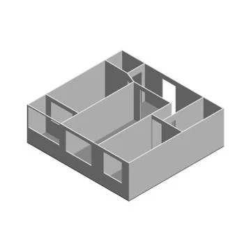 Empty room plan.Isolated on white background.3d Vector illustration. Иллюстрация