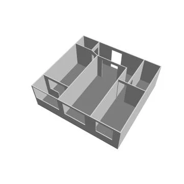 Empty room plan.Isolated on white background.3d Vector illustration. Иллюстрация