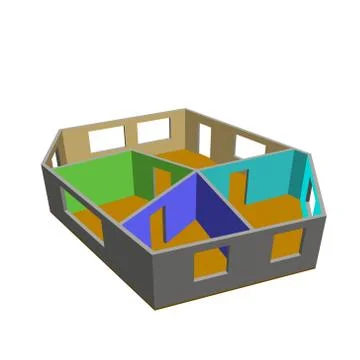 Empty room plan.Isolated on white background.3d Vector illustration. Иллюстрация