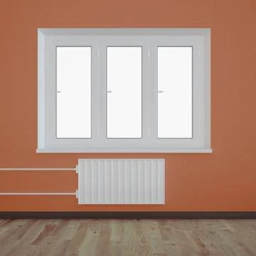 Empty room with a plastic window Stock Illustration
