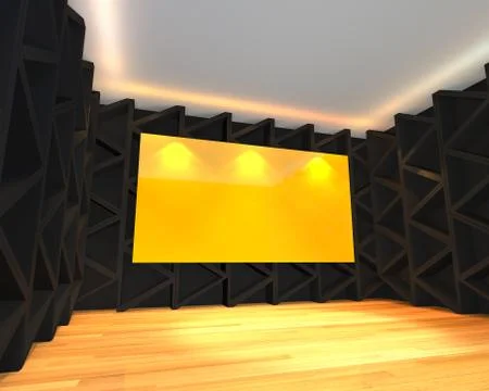 Empty room red gallery Stock Illustration