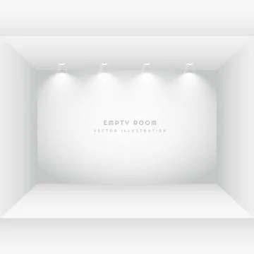 Empty room with spot lights Illustrazione stock
