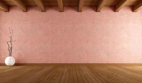 Empty room  with stucco wall Stock Illustration