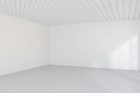 Empty room with sun light on wall. 3d rendering 스톡 일러스트