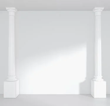 Empty room with sun light on wall. 3d rendering Illustrazione stock