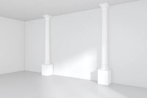 Empty room with sun light on wall. 3d rendering Illustrazione stock