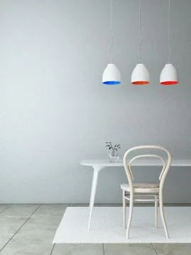 Empty room with table and chair in composition Stock Illustration