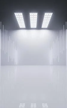 Empty room with top light illuminated, 3d rendering. Illustrazione stock