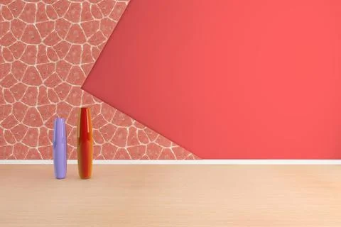 Empty room with two vase イラスト素材