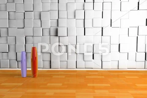 Empty room with two vase Stock Illustration