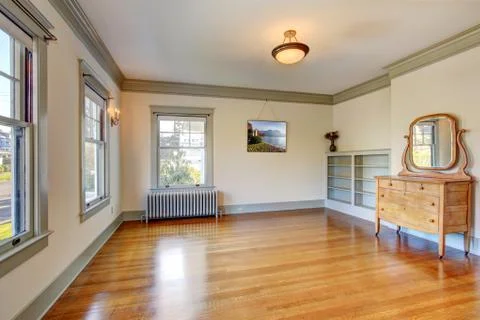 Empty room with vanity cabinet Stock Photos
