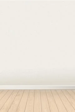 Empty room vertical background with old white cement wall and whitewashed w.. Stock Illustration