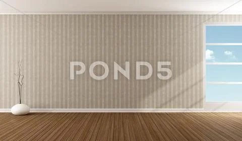 Empty room with wallpaper Stock Illustration