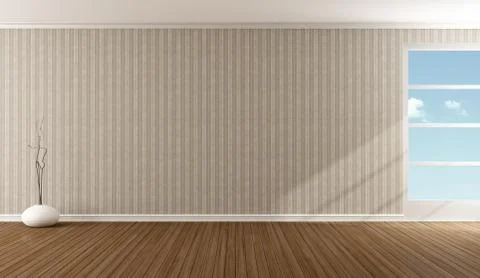 Empty room with wallpaper Stock Illustration