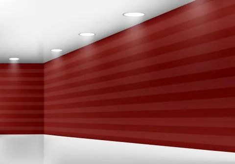 Empty room with walls and lighting Illustrazione stock