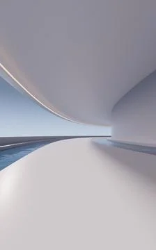 Empty room with water inside, 3d rendering. Ilustración de archivo