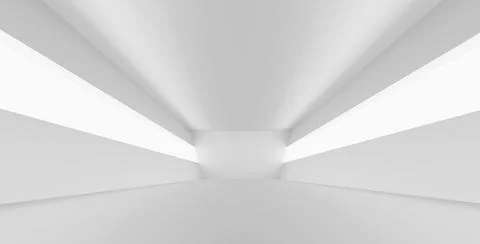 Empty room, white floor with wall for exposure.Modern futuristic technology d Stock Illustration