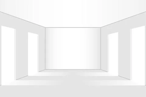 Empty room, white shade. Design element. Vector White Room Interior in Mini.. Stock Illustration