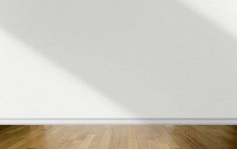 Empty room with white wall with abstract shadows on surface Stock Photos