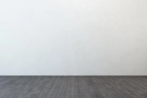 Empty room with white wall and wooden floor Stock Illustration