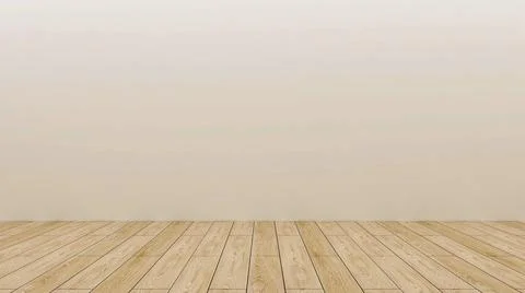 Empty room with white wall and wooden floor Stock Illustration