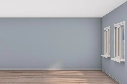 Empty room with window. 3D illustration Illustrazione stock