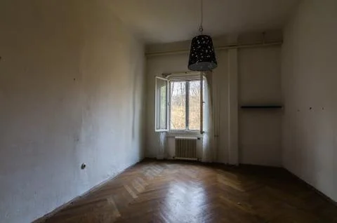 Empty room with window and lamp in a house Stock Photos