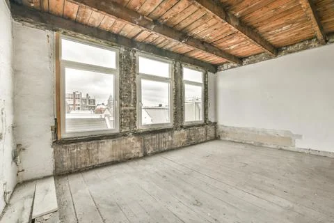 Empty room with window Stock Photos