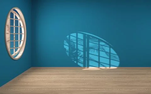 Empty room with wooden floor, 3d rendering. Ilustración de archivo