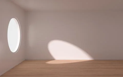 Empty room with wooden floor, 3d rendering. Ilustración de archivo