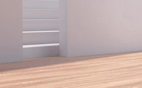 Empty room with wooden floor, 3d rendering. Ilustración de archivo