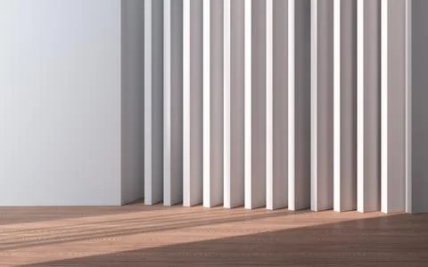 Empty room with wooden floor, 3d rendering. Ilustración de archivo