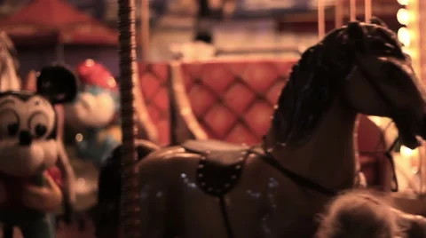 Empty Rotating Carousel Stock Footage 42488360