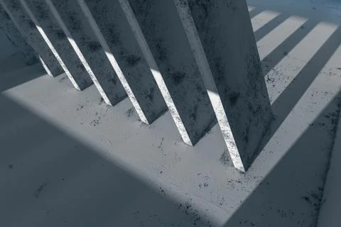 Empty rough room with light coming in from the window, 3d rendering. Stock Photos