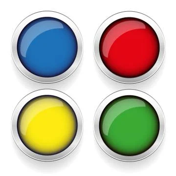 Empty round button set vector Stock Illustration