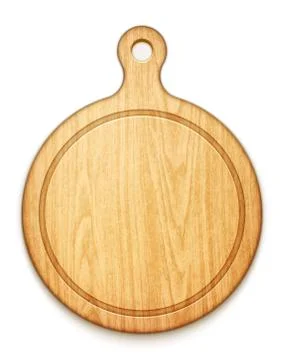 Empty round cutting board on white background Stock Illustration