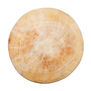Empty round cutting board on white background Stock Photos