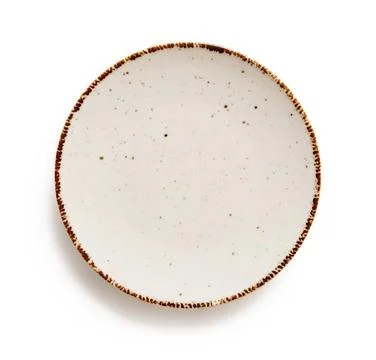 Empty round dinner plate isolated on a white background. Stock Photos