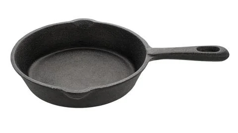 Empty round frying pan Stock Photos