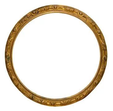 Empty round golden frame Stock Photos