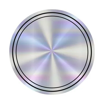 Empty round holographic sticker. Circle shape by rainbow color gradient wit.. Stock Illustration